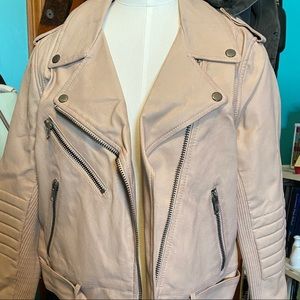 Faux leather motorcycle jacket